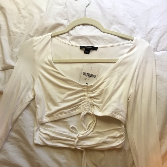 Forever 21 Tops - NWT F21 long sleeve Drawstring Cutout Top
